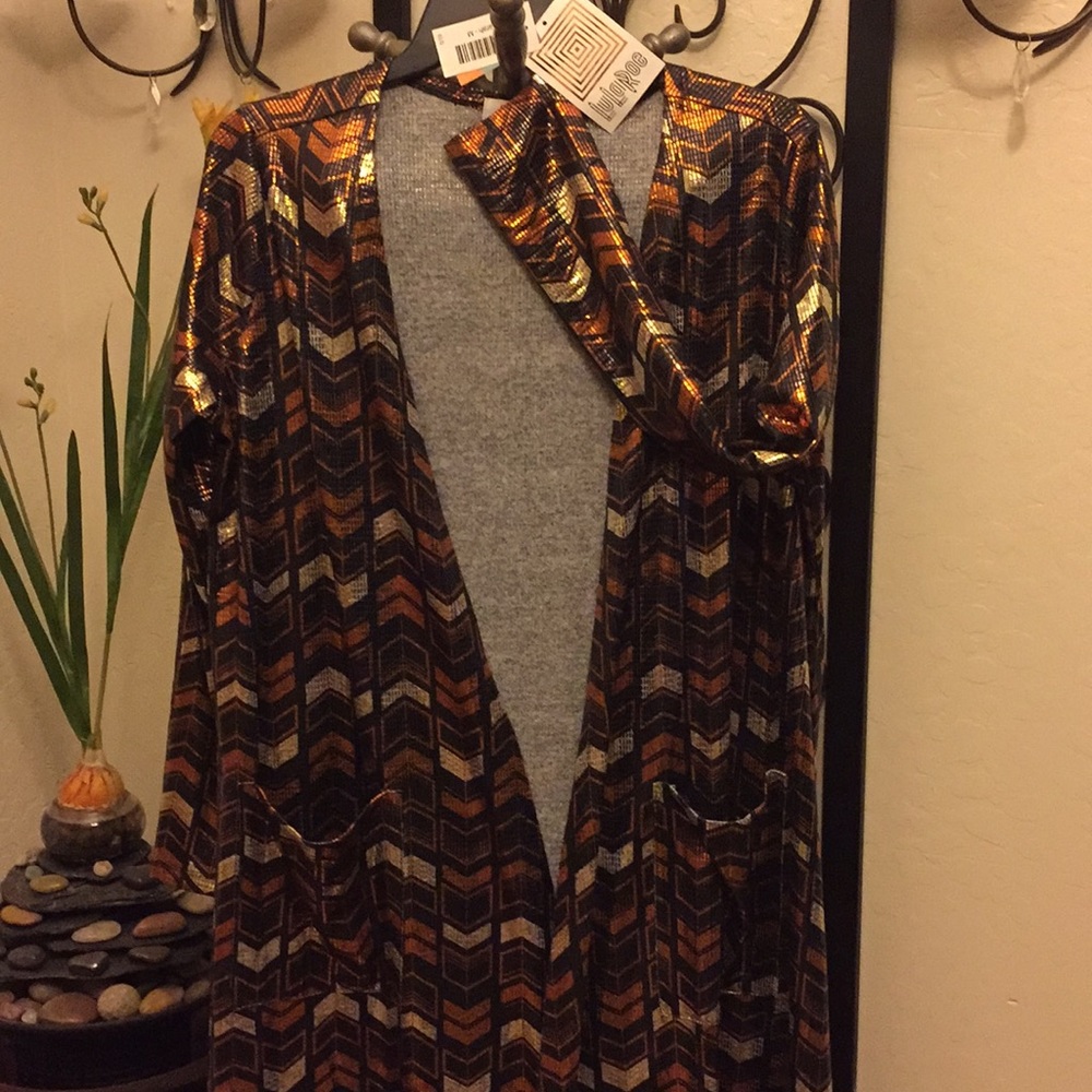 NWT Lula Roe Sarah Shimmery Cardigan - Picture 4 of 5